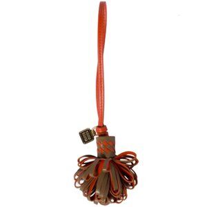 Miu Miu 5TL540 Leather Key Chain Bag Charm Bag Trick in Orange, Olive